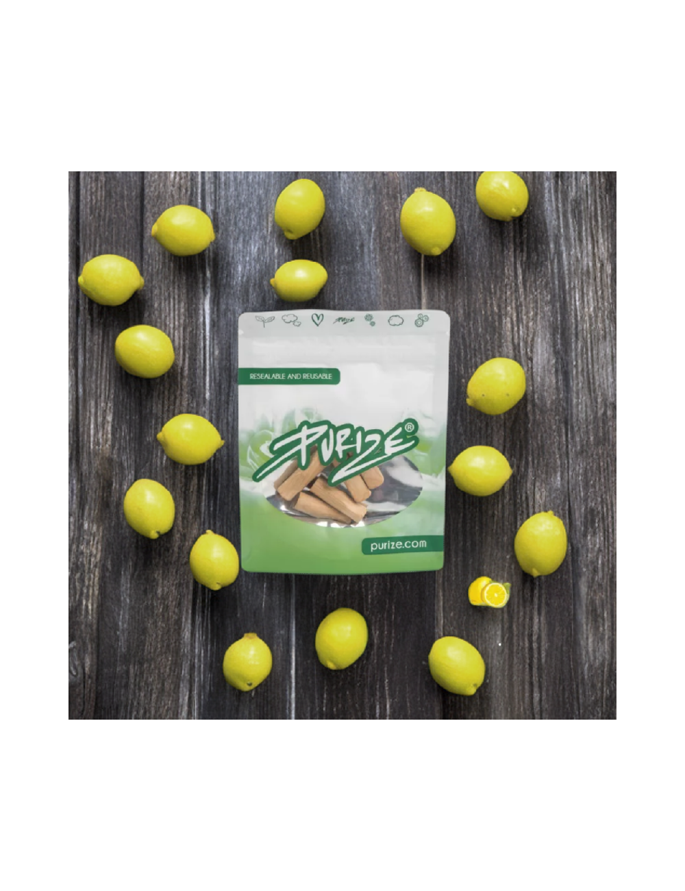 Purize Embout buccal en bois Xtra Slim avec goût (5 pcs.) Citron