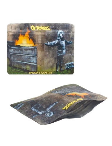 Banksy Bag - Snowflake Boy (10.5cm x 8cm)