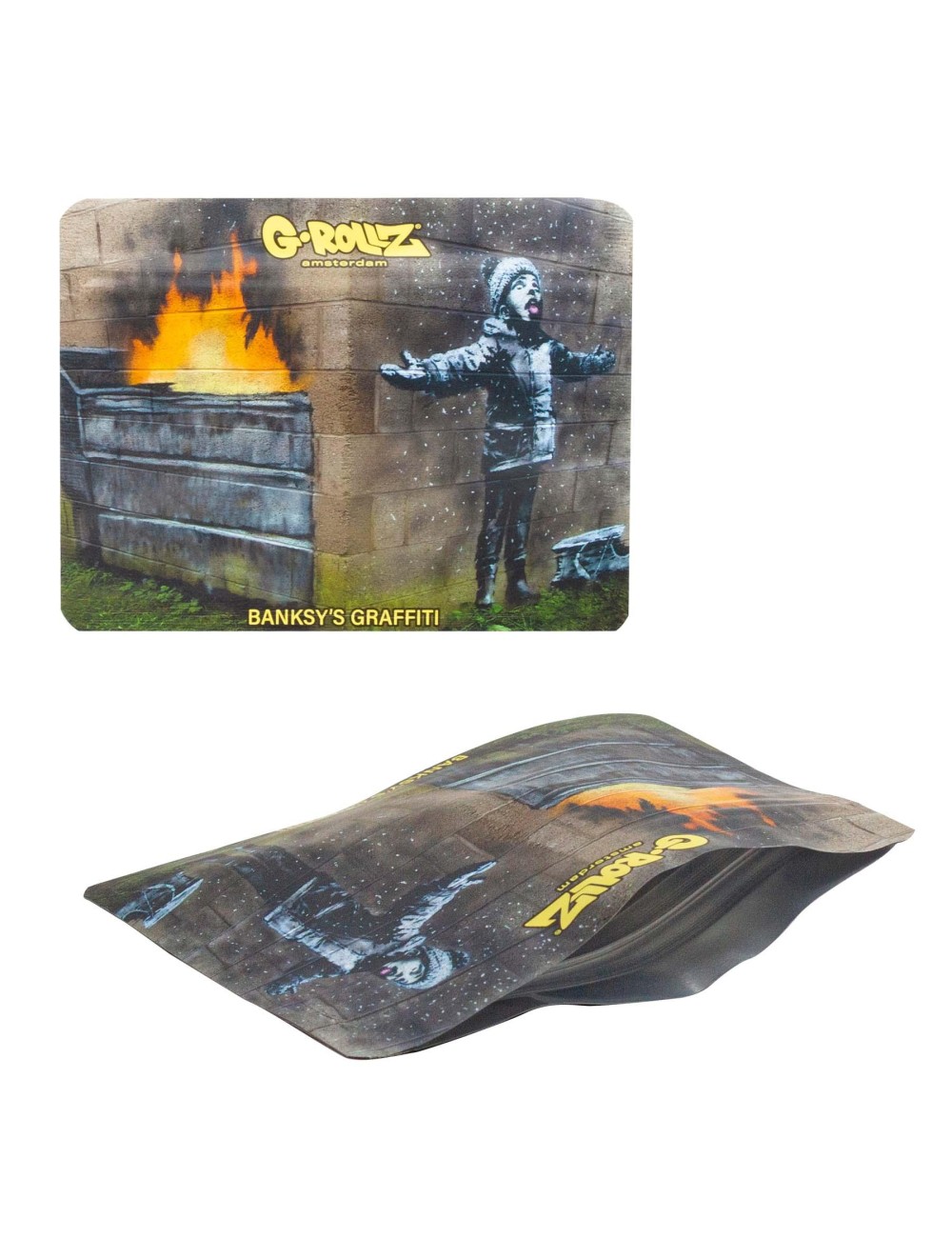 Banksy Bag - Snowflake Boy (10.5cm x 8cm)