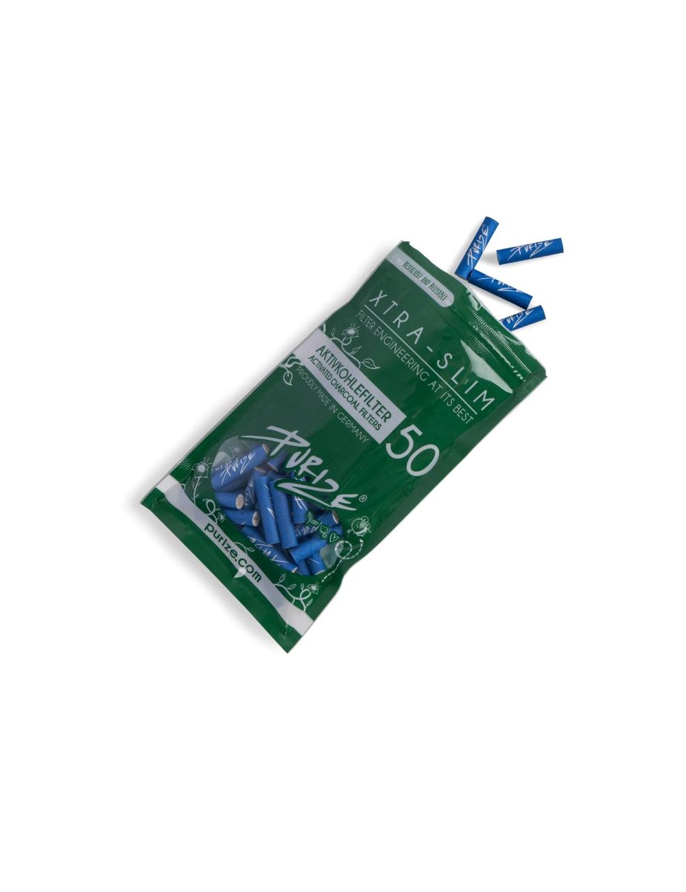 Purize Aktivkohlefilter Xtra Slim 6mm - blue (50 pcs.)