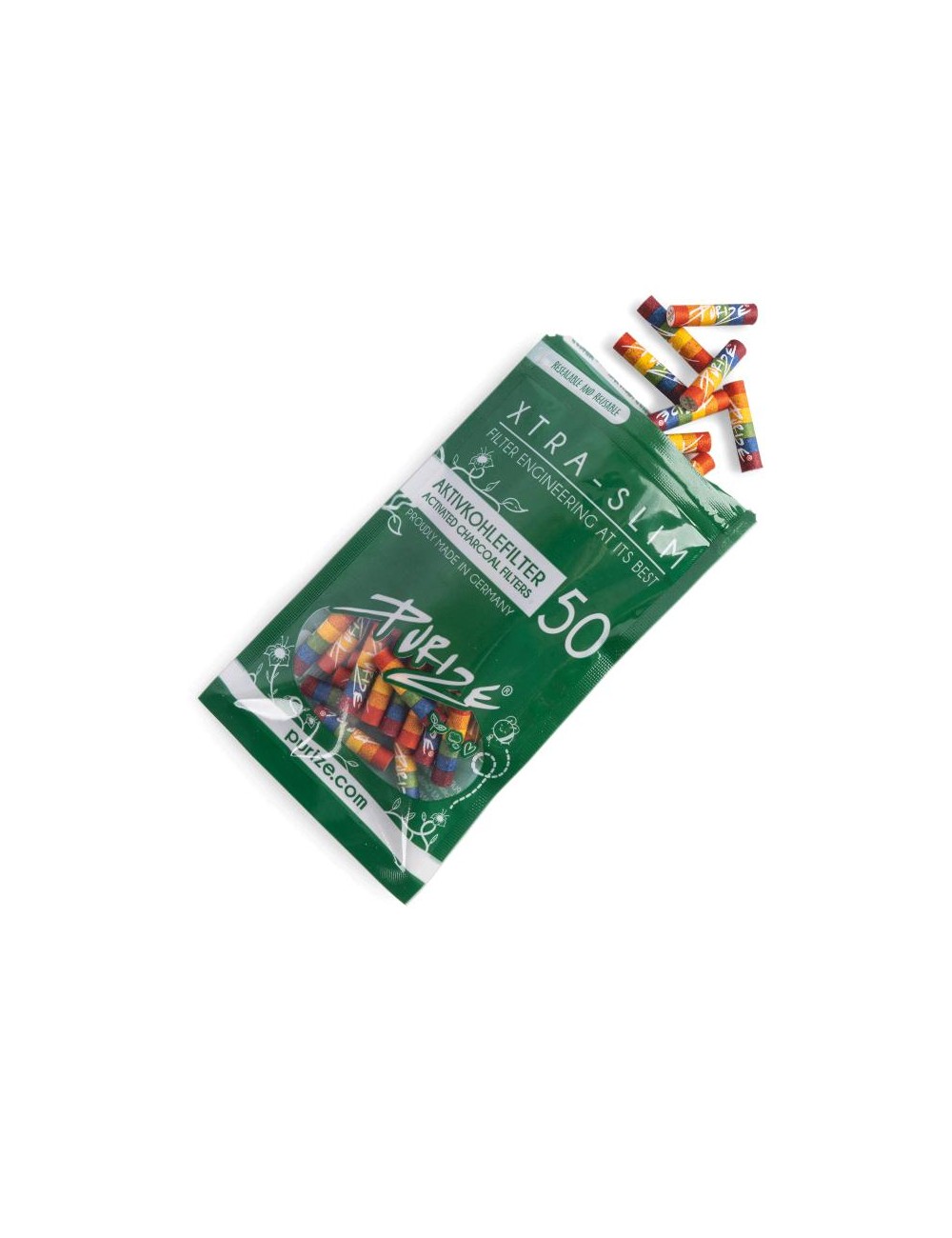 Purize Aktivkohlefilter Xtra Slim 6mm - diversity (50 Stk.)