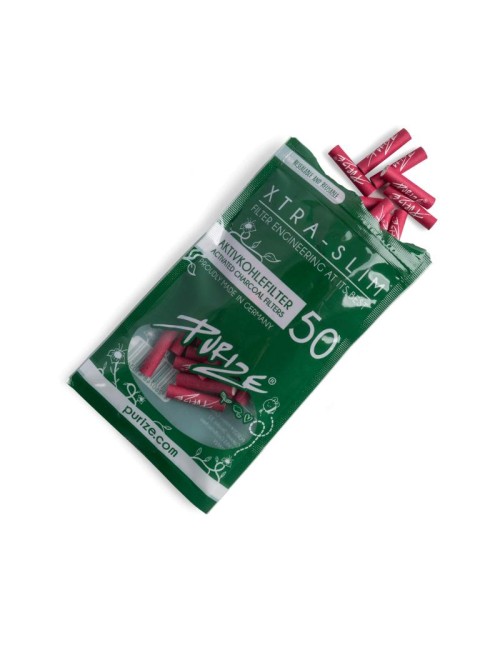 Purize Aktivkohlefilter Xtra Slim 6mm - pink (50 Stk.)