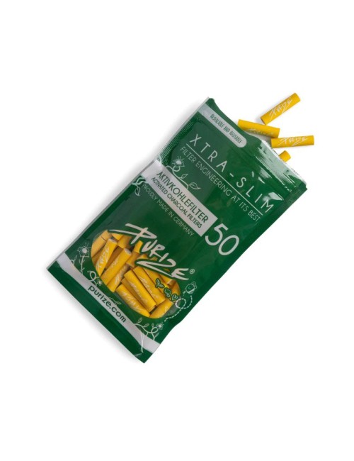 Purize Aktivkohlefilter Xtra Slim 6mm - yellow (50 Stk.)