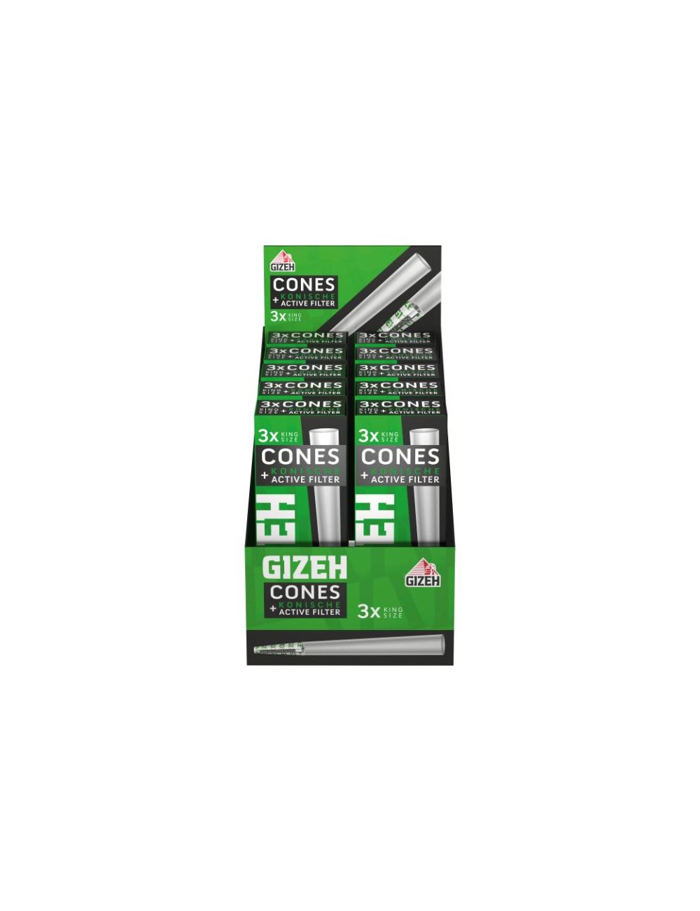 GIZEH Black Joint Pre-roll + Active Filter conical (10 x 3 pcs.)