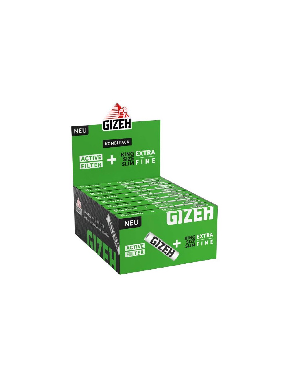 GIZEH Black King Size Slim + Active Filter (16 pcs.)