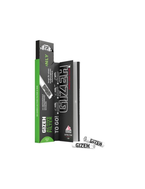 GIZEH Black King Size Slim + Active Filter (16 pcs.)