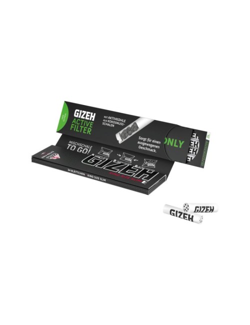 GIZEH Black King Size Slim + Active Filter (16 Stk.)
