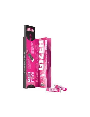 GIZEH Pink King Size Slim + Active Filter (16 pcs.)
