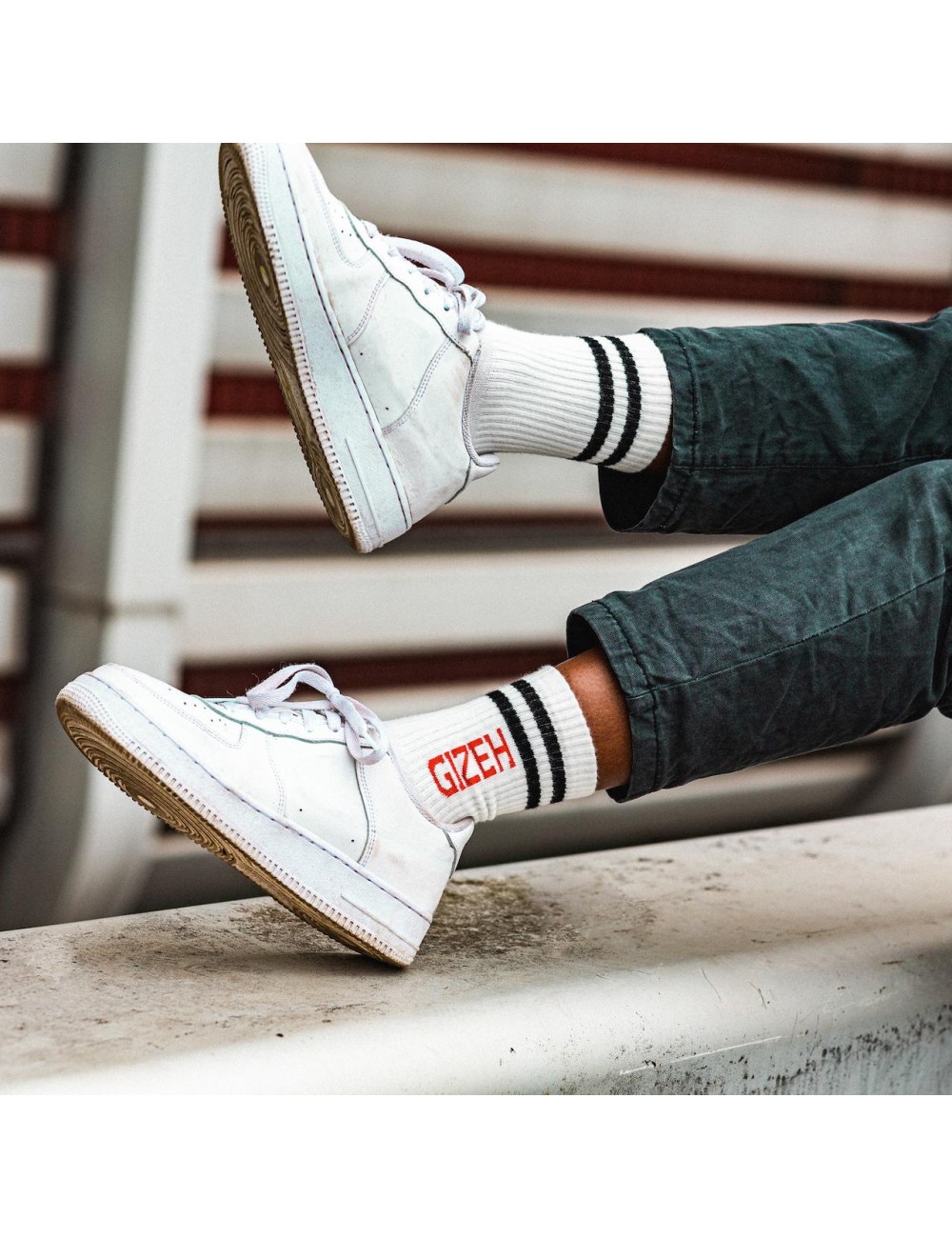 GIZEH Socks, Oldschool white/black weiss-35-38