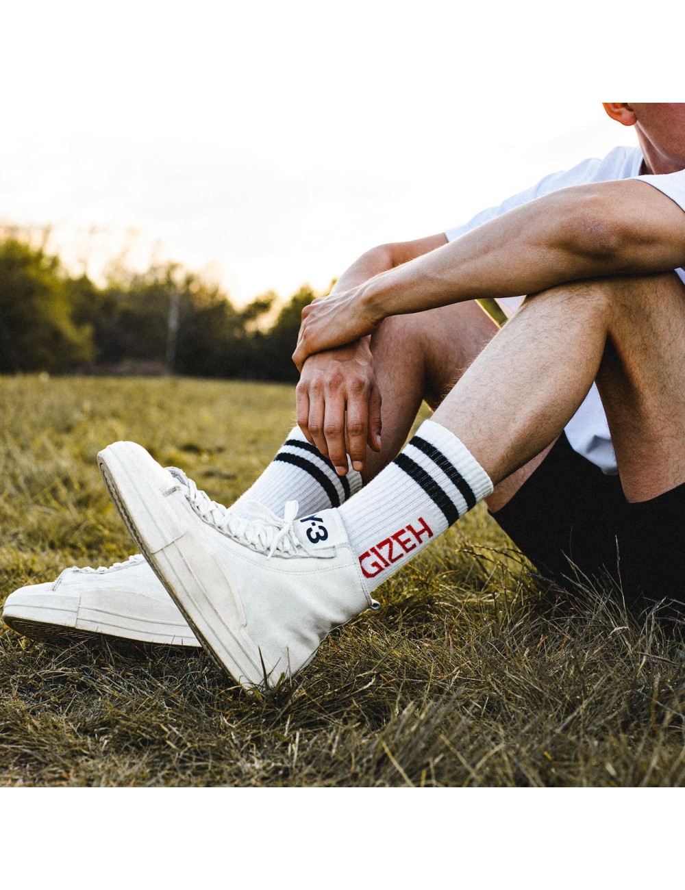 GIZEH Socks, Oldschool white/black weiss-43-46