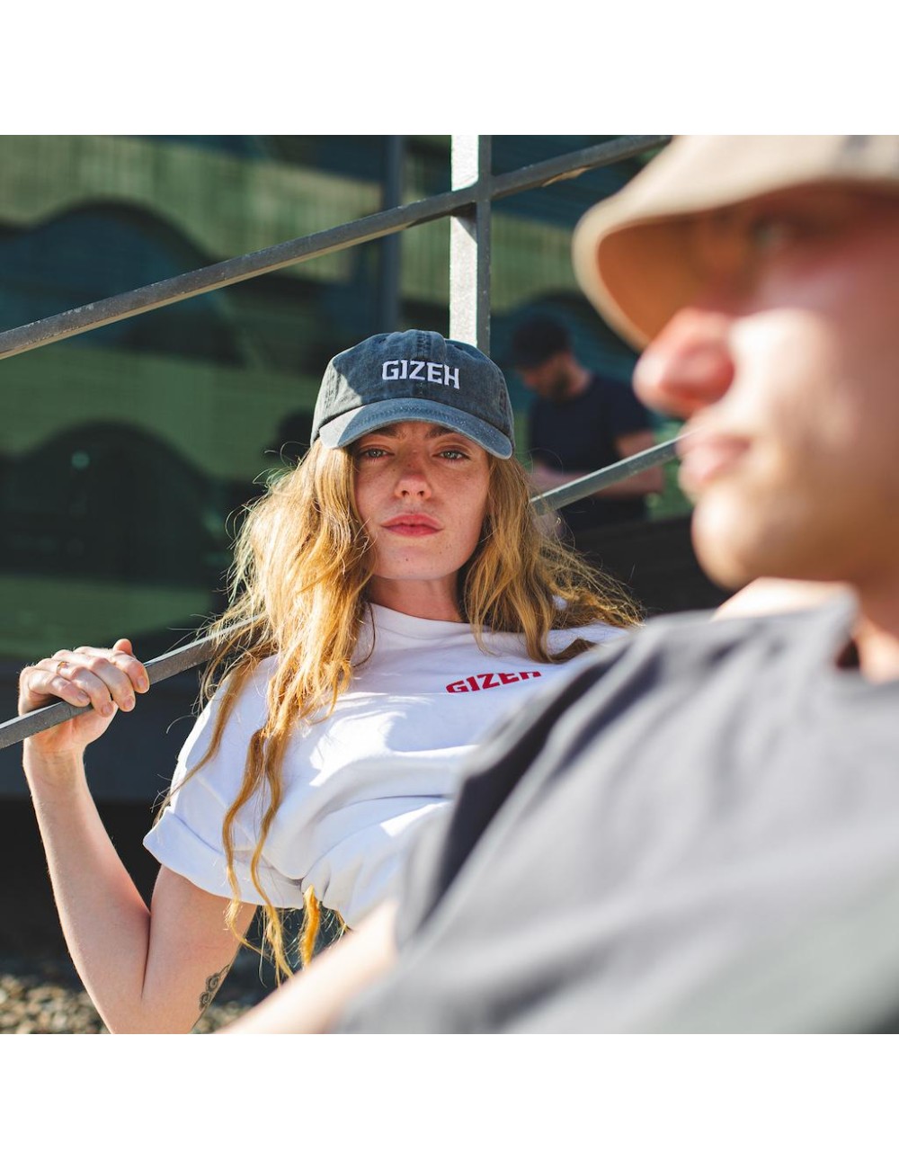 GIZEH Vintage Cap, washed grey/red washed grey