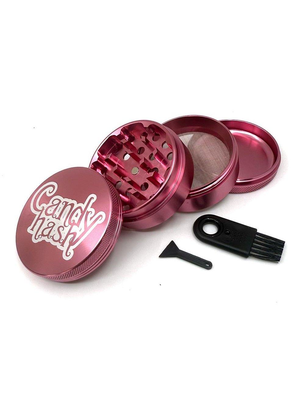 Aluminium Grinder Candy Hash 63mm Pink - 4 Teile