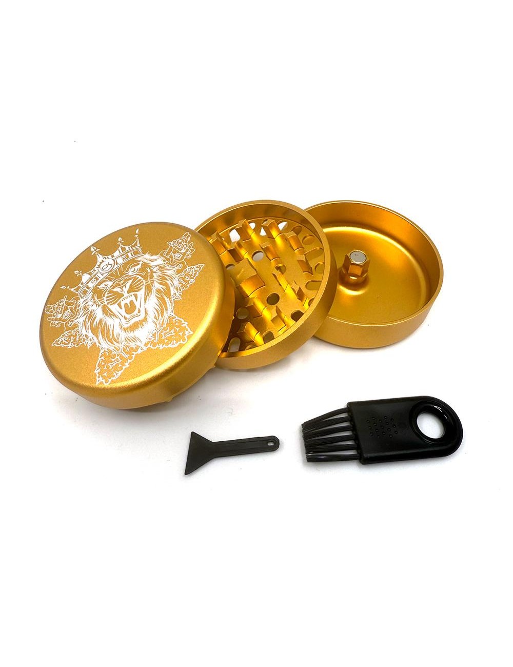 Aluminium Grinder Cannabis King 62mm Gold - 3 Teile Limited Edition
