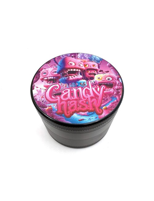 Candy Hash Grinder 4-Parts - 63mm - Aluminium Black Design Collector