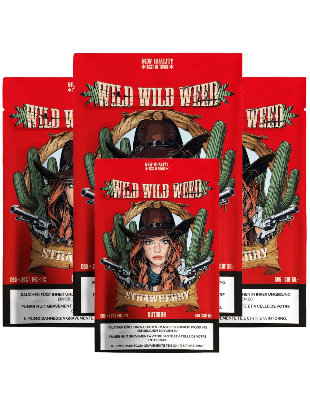 Strawberry 50g - 4 pour 3 - Wild Wild Weed 2.0 - Cannabis CBD Suisse