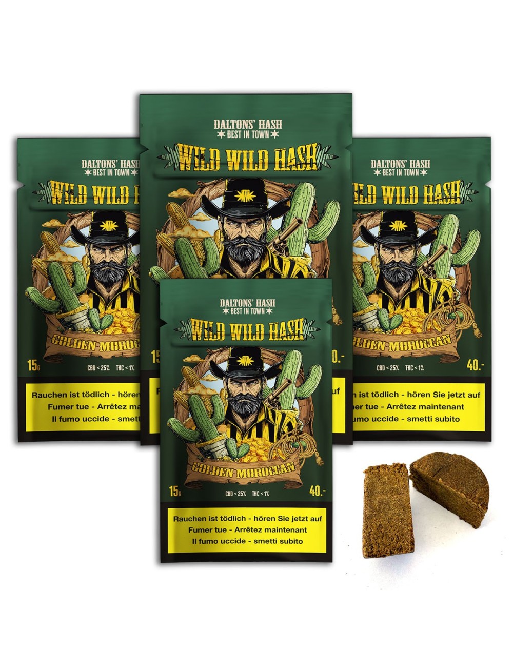 Golden Moroccan 15g - 4 pour 3 - Wild Wild Hash - Dalton's Hash CBD Suisse