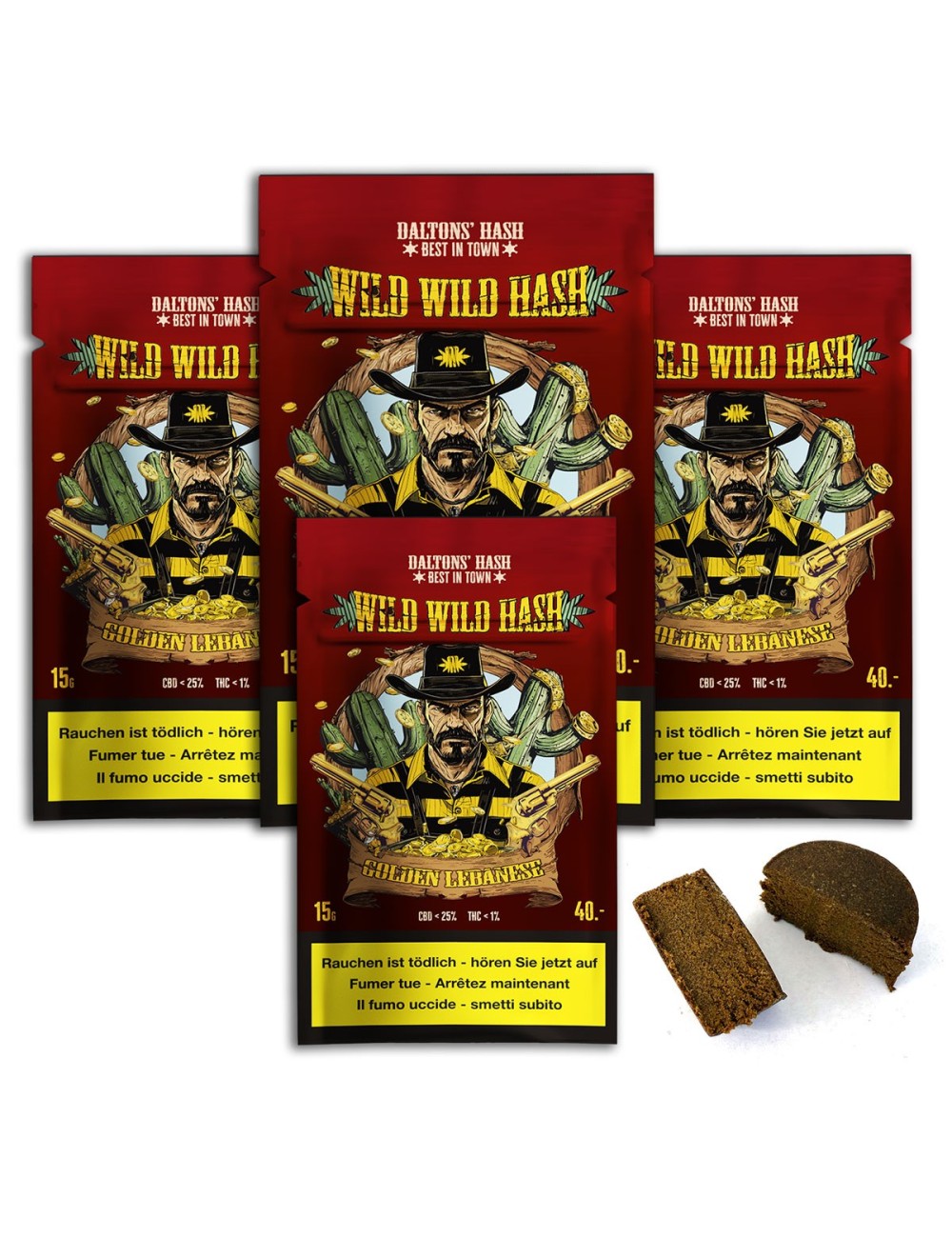 Golden Lebanese 15g - 4 pour 3 - Wild Wild Hash - Dalton's Hash CBD Suisse
