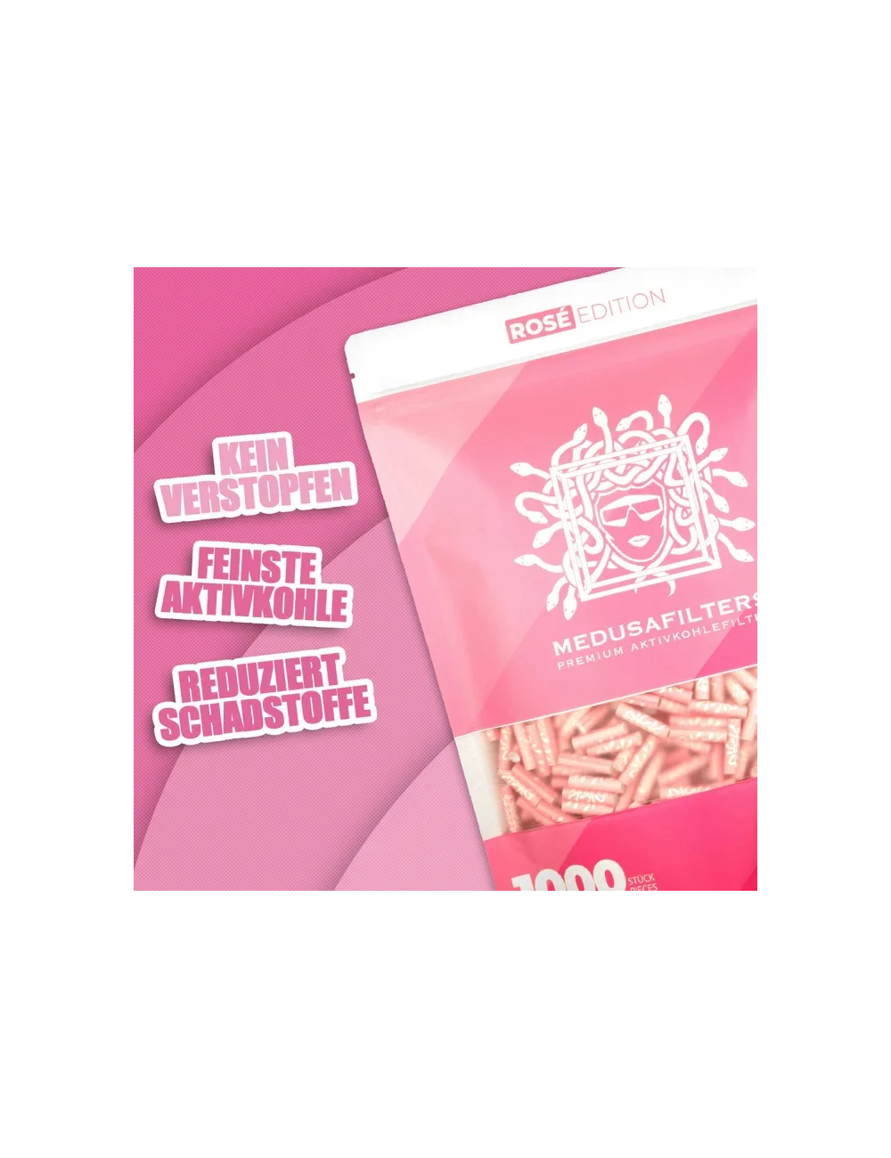 Medusa - Filtre à charbon actif - ROSE (1000 pcs. x 6mm)