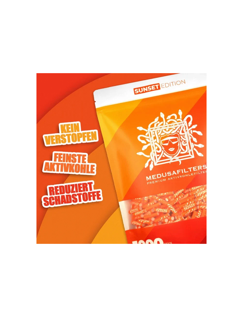 Medusa - Aktivkohlefilter - SUNSET (1000 Stck. x 6mm)