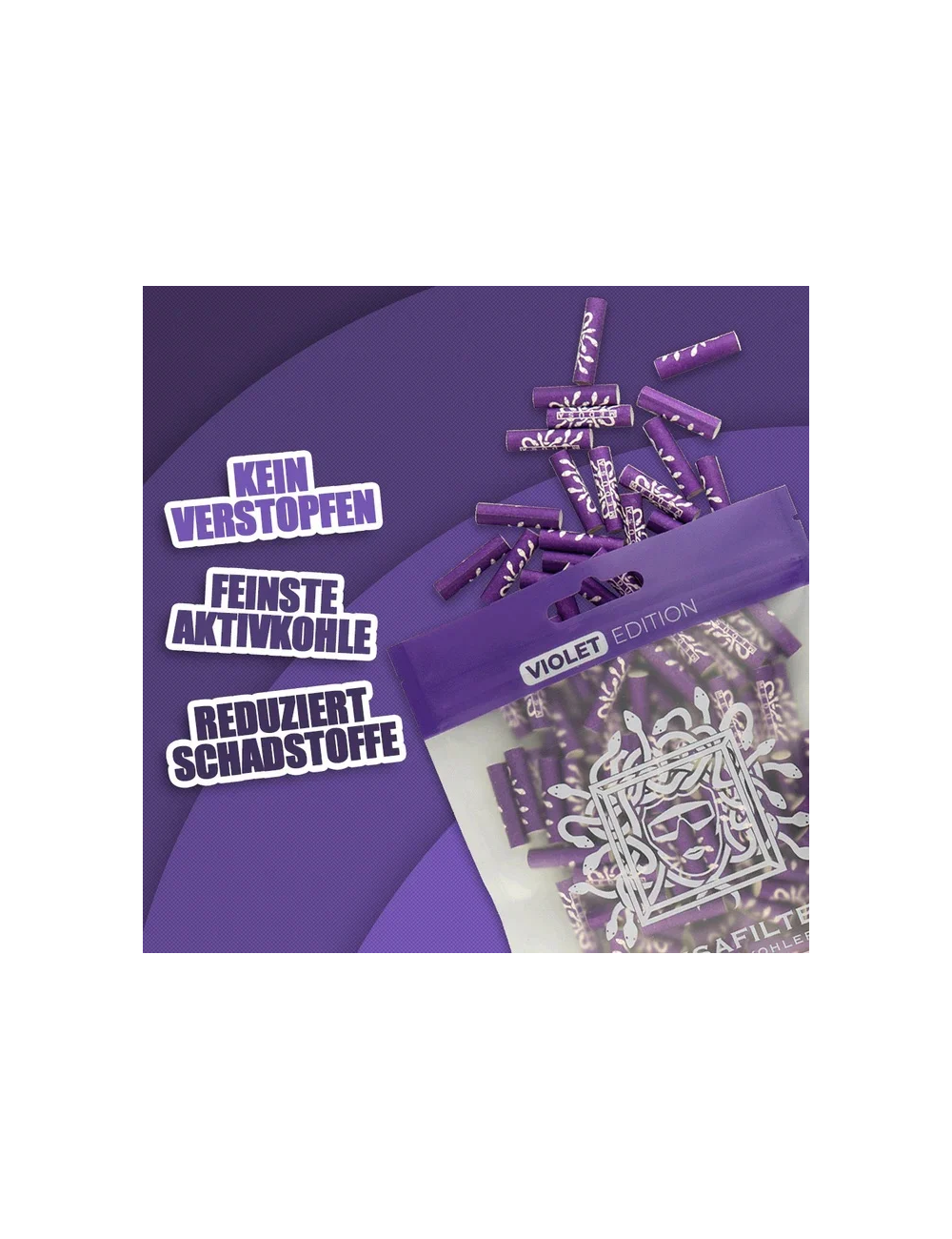 Medusa - Hybridfilter - VIOLET (100 pcs. x 6mm)