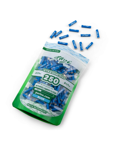 Purize Filtre à charbon actif Xtra Slim 6mm - blue (250 pcs.)