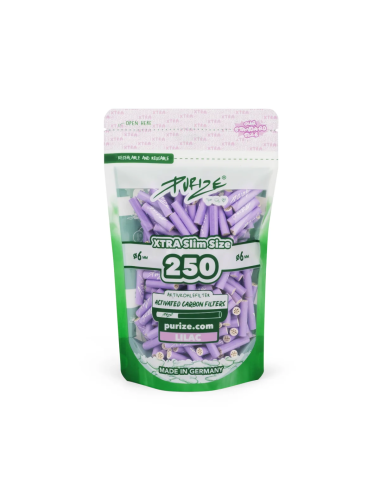 Purize Aktivkohlefilter Xtra Slim 6mm - Lilac (250 Stk.)