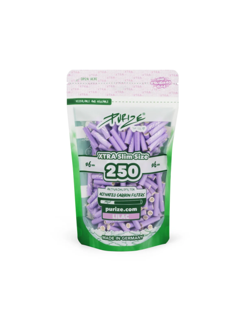 Purize Aktivkohlefilter Xtra Slim 6mm - Lilac (250 Stk.)