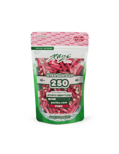 Purize Aktivkohlefilter Xtra Slim 6mm - pink (250 Stk.)