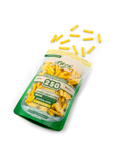 Purize Filtre à charbon actif Xtra Slim 6mm - yellow (250 pcs.)