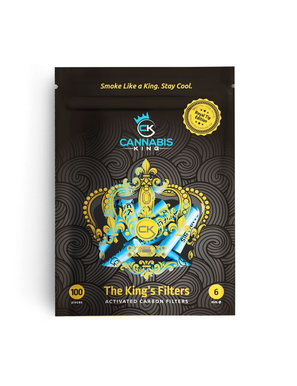 Filtres a charbon actif  "Mouthpiece" - Cannabis King - 6mm - 100 pièces