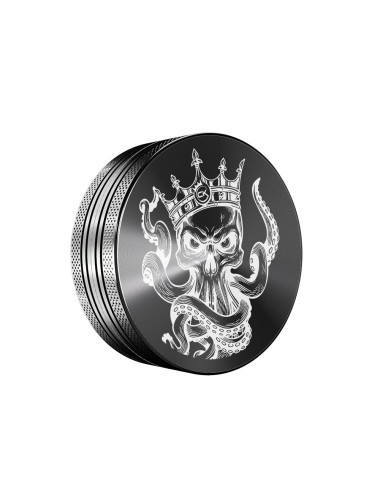 Grinder Cannabis King — Octopus — Schwarz — 2 Layers 54mm