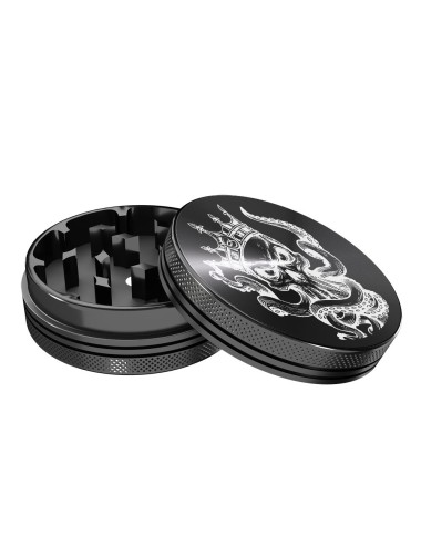 Grinder Cannabis King — Octopus — Schwarz — 2 Layers 54mm