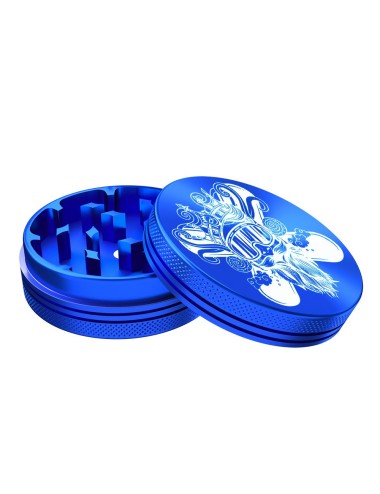 Grinder Cannabis King — Snow Rider — Blau— 2 Layers 54mm