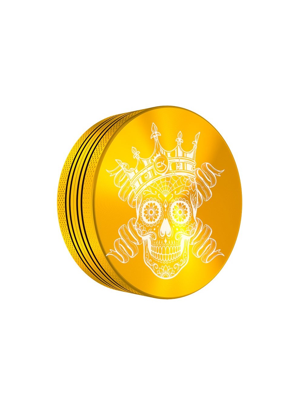 Grinder Cannabis King — Royal Skull — Or — 2 Layers 54mm