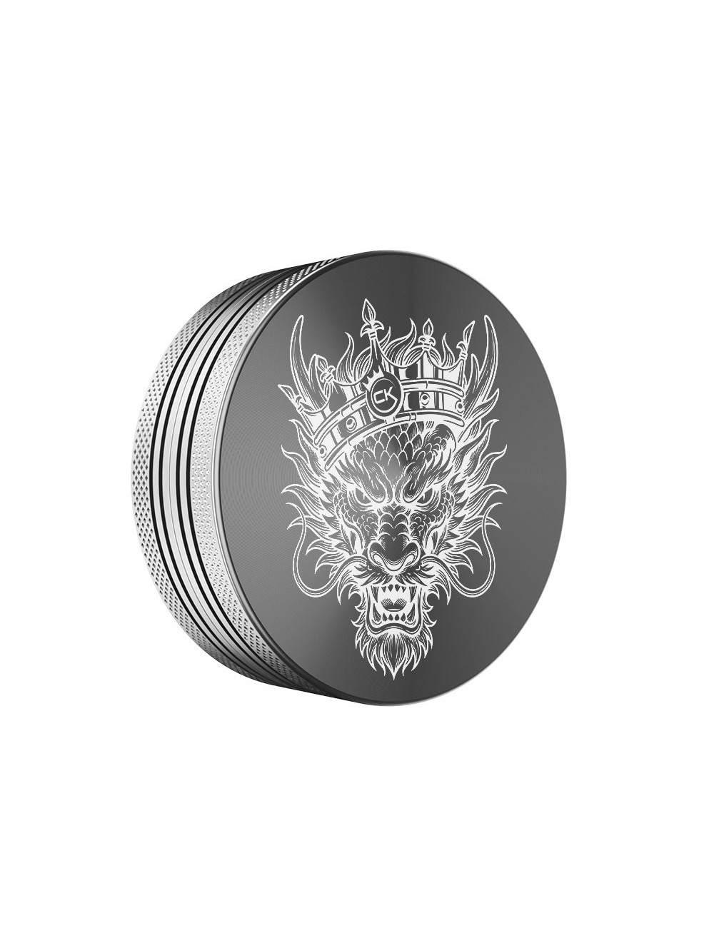 Grinder Cannabis King — Dragon King — Grey — 2 Layers 54mm