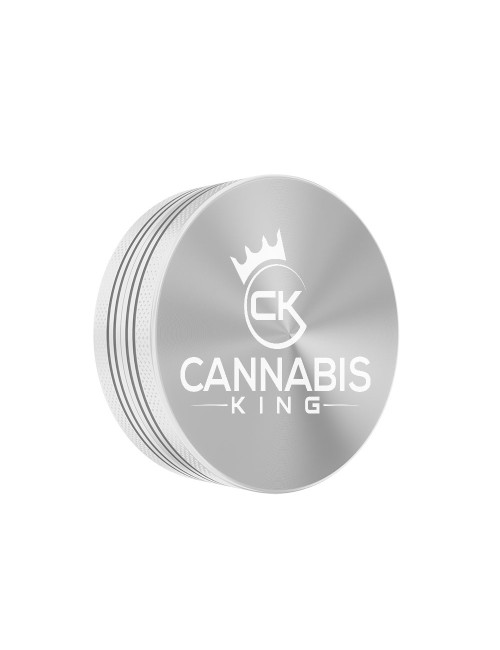 Grinder Cannabis King — Classic Logo — Argent — 2 Layers 54mm