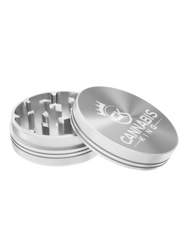 Grinder Cannabis King — Classic Logo — Silber — 2 Layers 54mm
