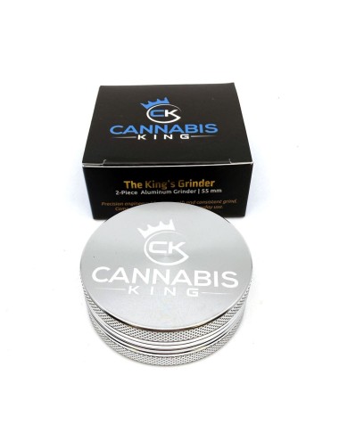 Grinder Cannabis King — Classic Logo — Silber — 2 Layers 54mm