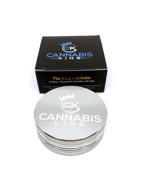 Grinder Cannabis King — Classic Logo — Silber — 2 Layers 54mm