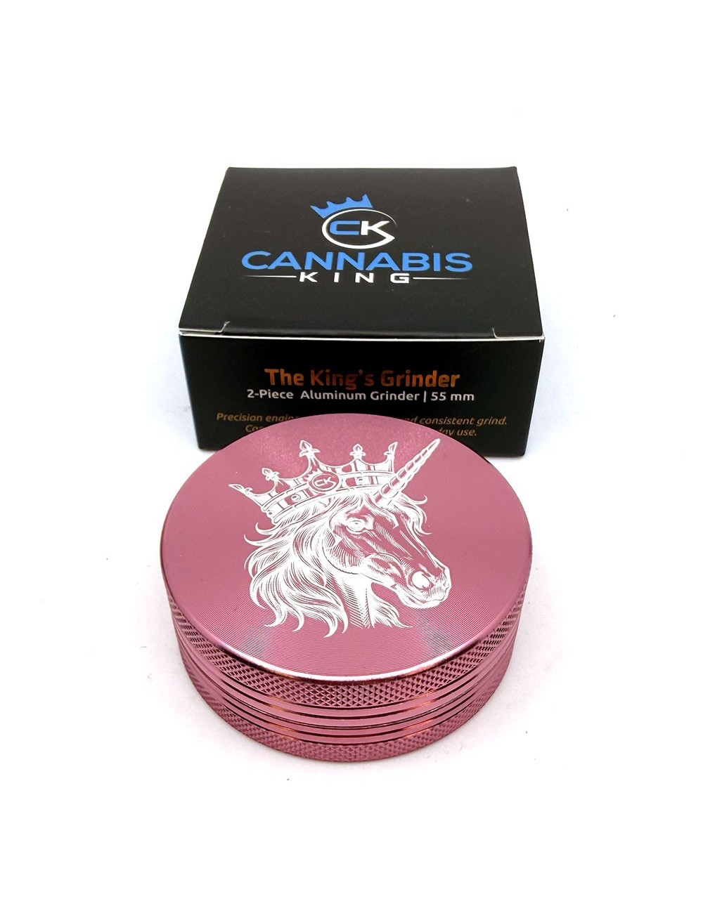 Grinder Cannabis King — Einhorn — Rosa — 2 Layers 54mm