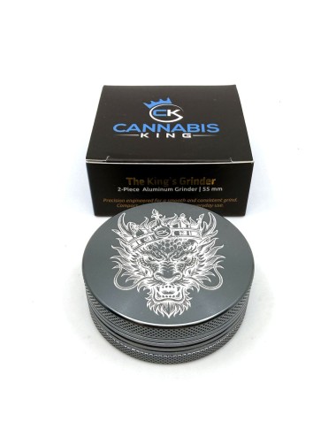 Grinder Cannabis King — Dragon King — Grey — 2 Layers 54mm