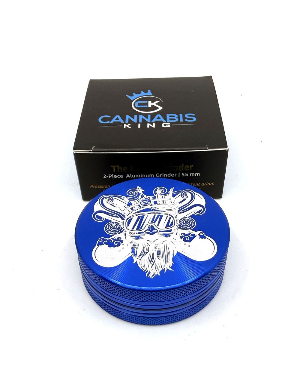 Grinder Cannabis King — Snow Rider — Bleu — 2 Layers 54mm