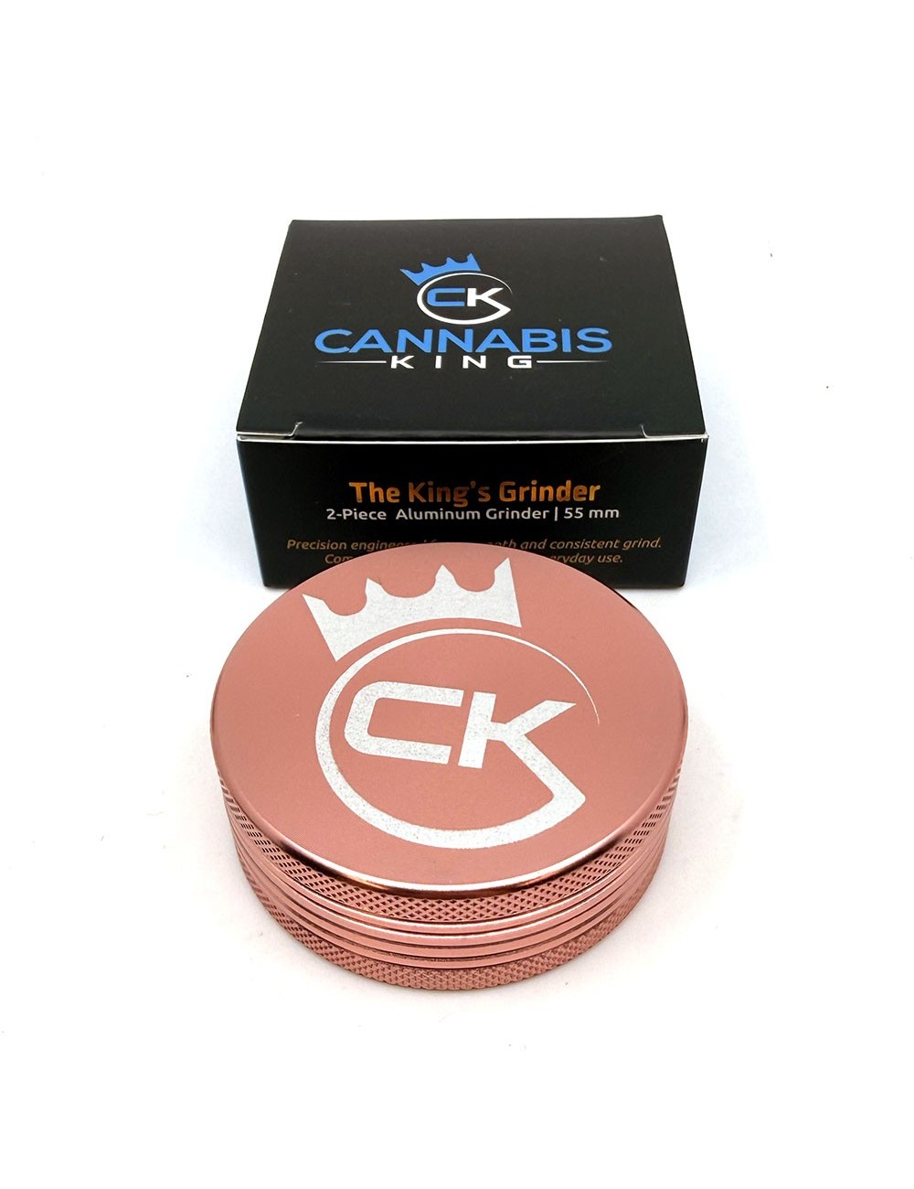 GRINDER CANNABIS KING — CK — ROSÉGOLD — 2 LAYERS 54MM