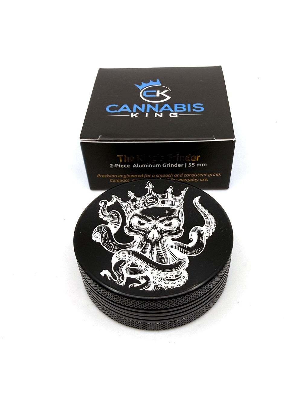 Grinder Cannabis King — Octopus — Black — 2 Layers 54mm