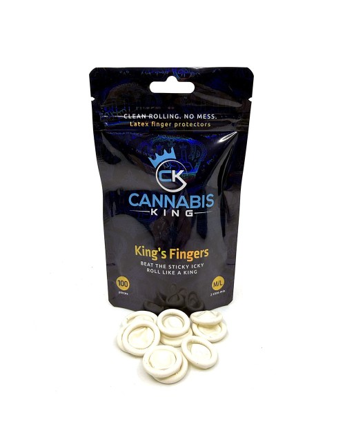 King's Fingers Cannabis King — Protège-Doigts Latex — 100 Pcs (50M + 50L)