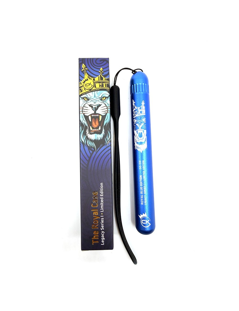 Premium Joint Tube — Cannabis King — Collector Edition 2026 — Lion King — Blau — 11x1.5cm
