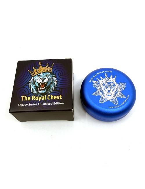 Premium Stash Box Mini — Cannabis King — Collector Edition 2026 — Lion King — Bleu — 5.5x2.3cm