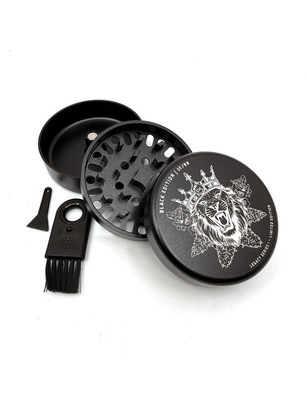 Premium Magnetic Grinder —  Cannabis King — Collector Edition 2026 — Lion King — Black — 62mm