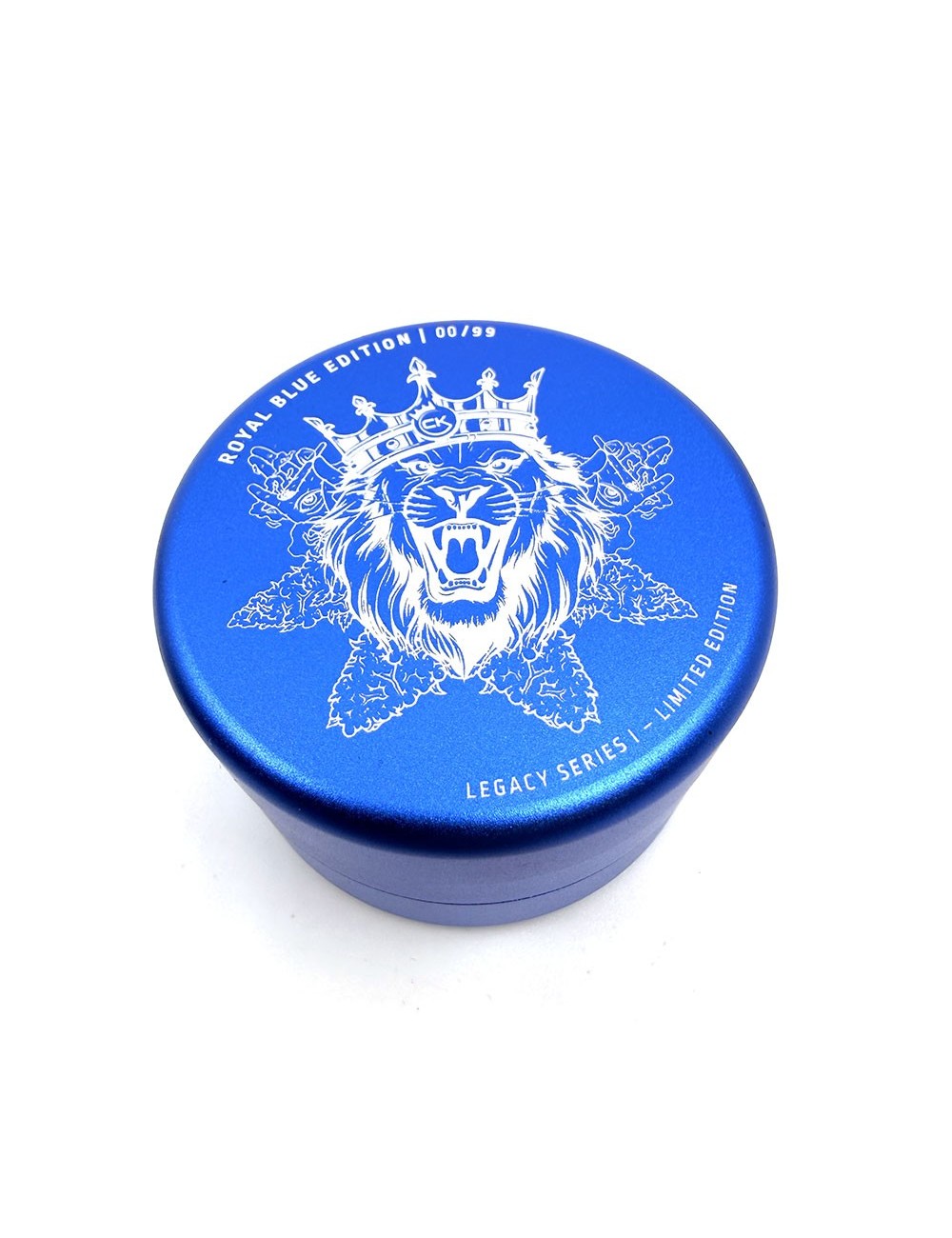 Premium Magnetic Grinder — Cannabis King — Collector Edition 2026 — Lion King — Bleu — 62mm