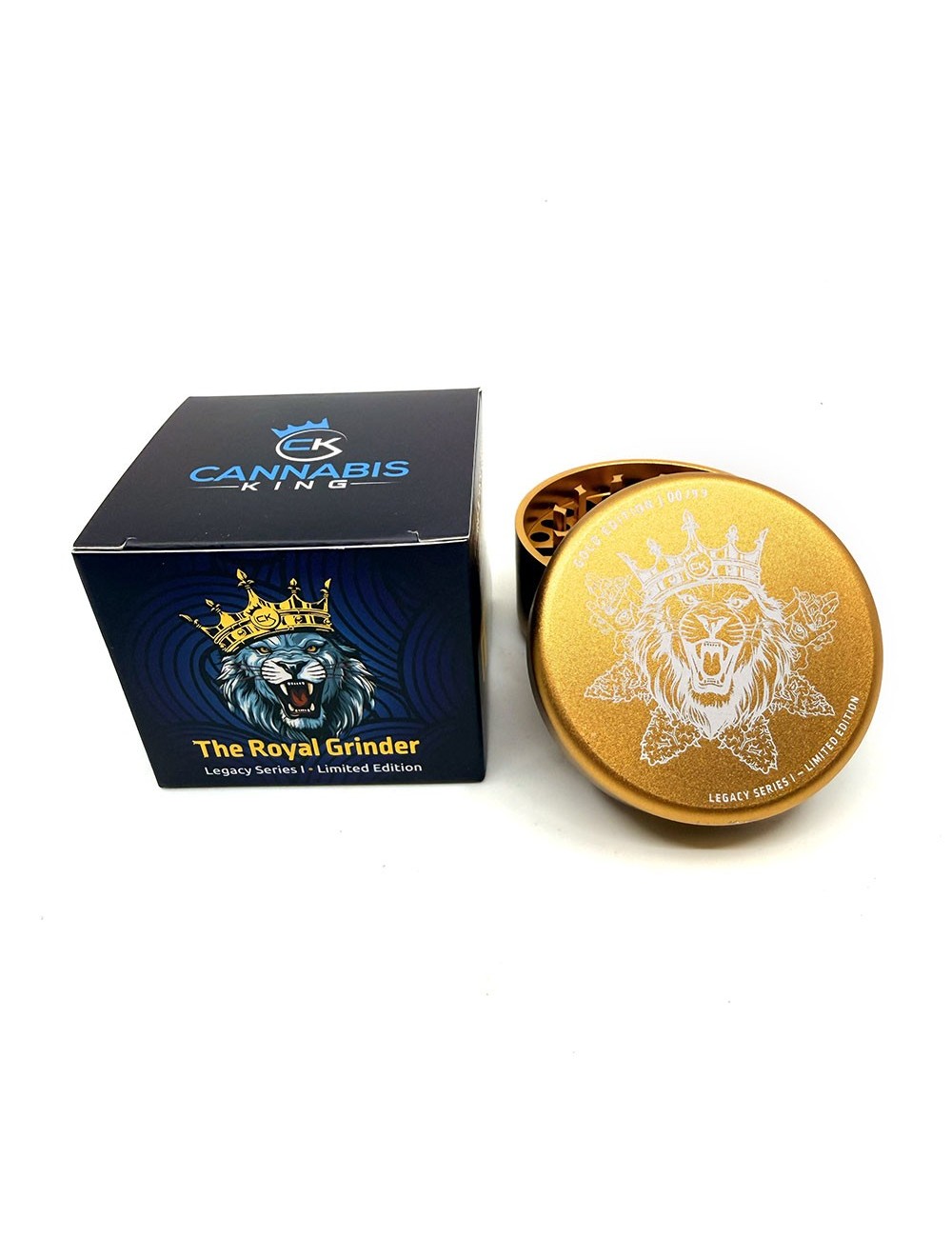 Premium Magnetic Grinder — Cannabis King — Collector Edition 2026 — Lion King — Gold — 62mm